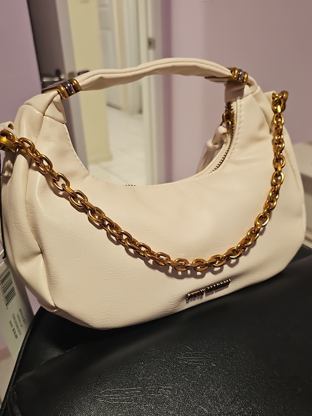 Steve Madden Cream Shoulder Bag with Gold Chain And Strap - Women Bags